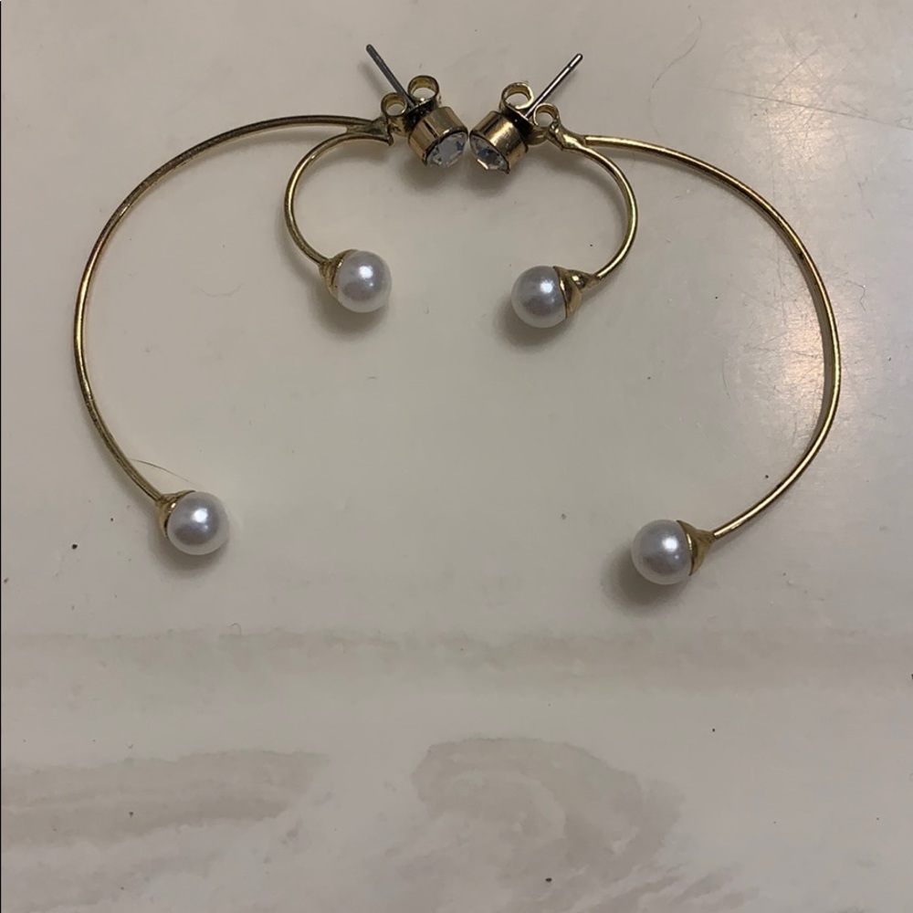 Rhinestone and pearl earrings